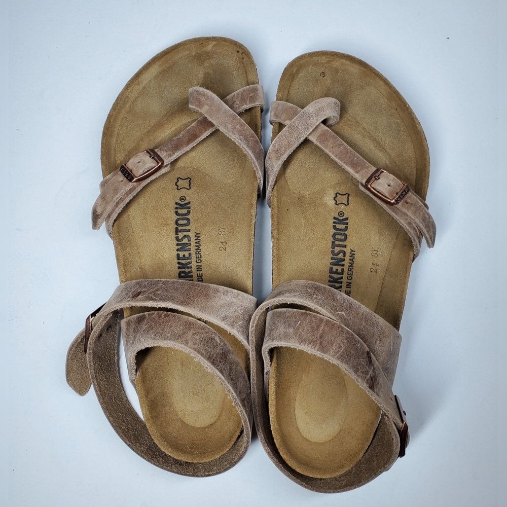 New Birkenstock Yara Tobacco Brown Leather - Picture 2 of 5